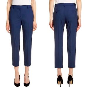 Theory Treeca 2 Wool Crop Suit Pants Trousers Sea Blue Business Professional